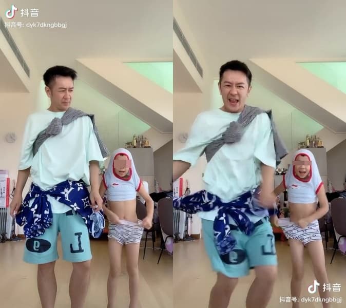 陳浩民待在家時，還開抖音與小孩錄跳舞影片。（網路圖片）