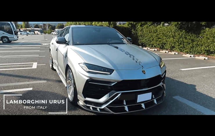 手越祐也的藍寶堅尼跑車價4000萬日圓。（翻攝YouTube畫面）