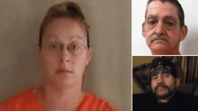 阿曼達（左）和父親賴瑞（右上），聯手殺害男友（右下）。（翻攝自McDowell County Jail／West Virginia State Police／約翰Facebook）