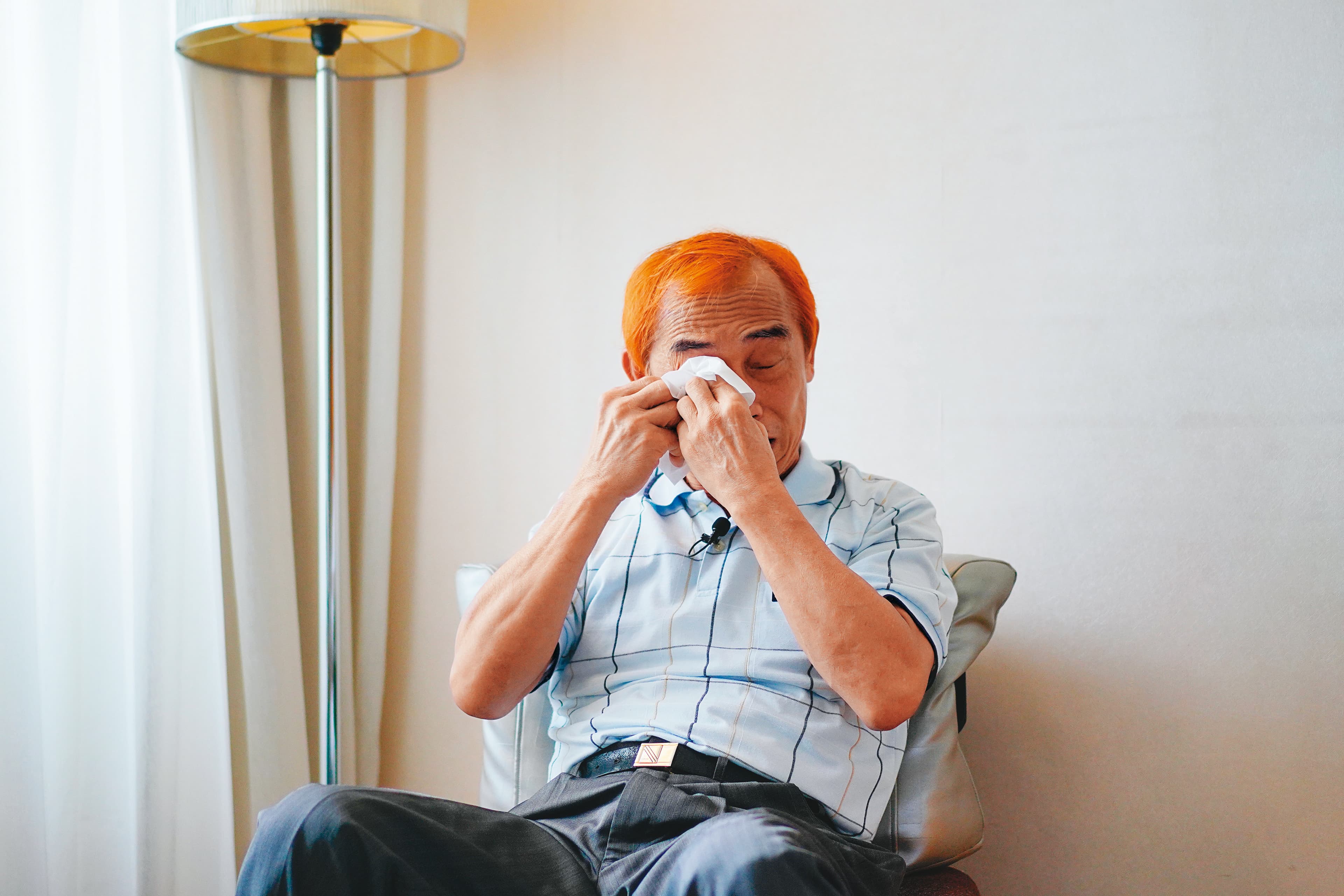 C姓女信徒留下、唯一被保留的一封遺書，就是當年莊訓貴（圖）去跟C性女信徒家屬下跪求得的，憶及這段往事，他還是忍不住落淚說：「我這輩子從沒跟人家跪過。」