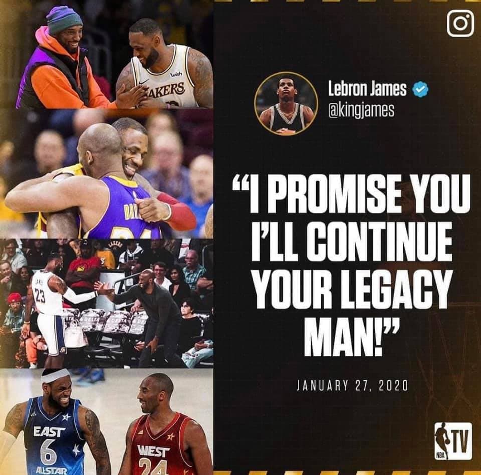 詹皇PO出自己與科比的友誼合照。（翻攝自LeBron James臉書）