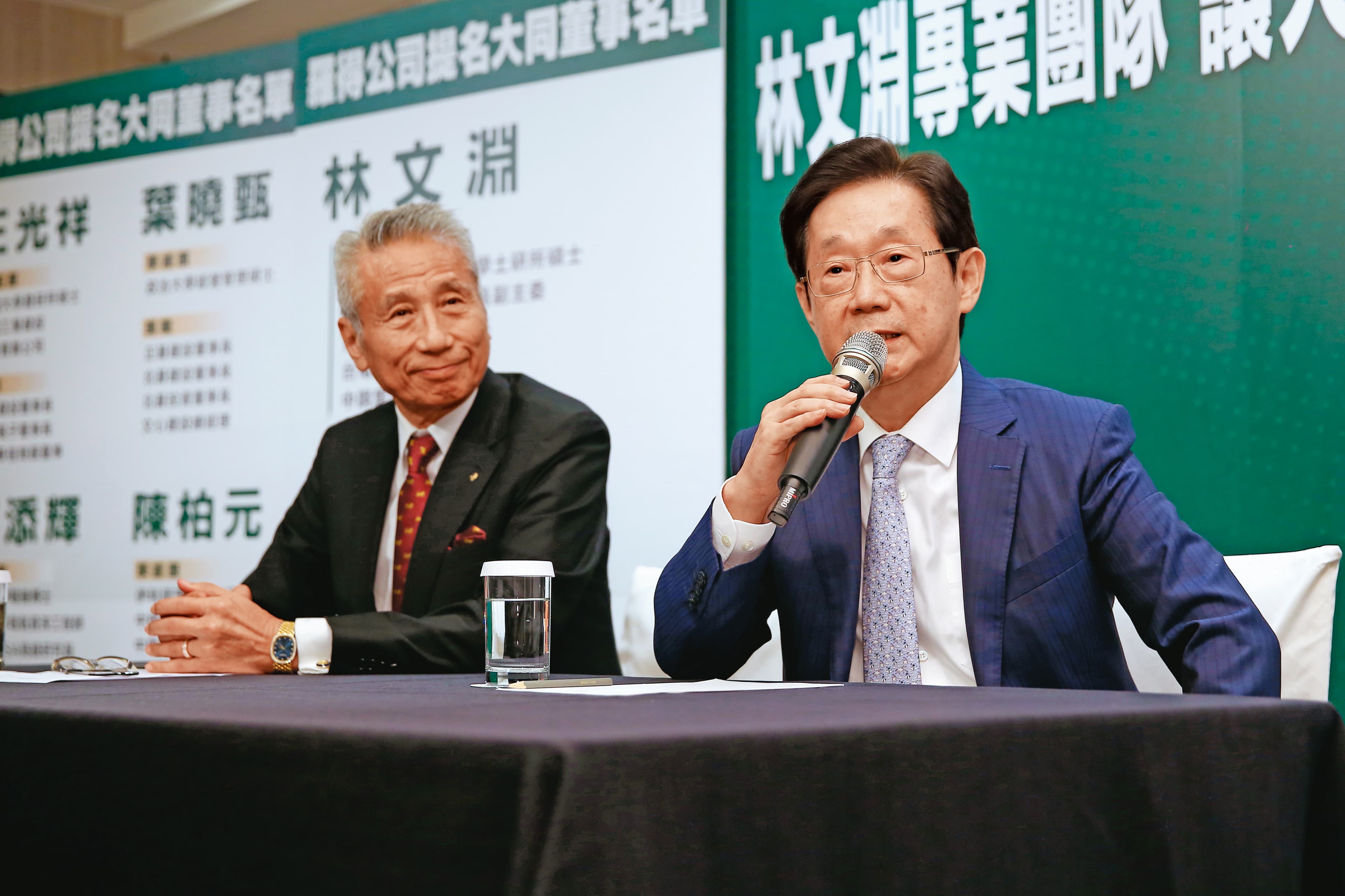 百年老店大同公司在本月21日召開臨股會，市場派奪下7席董事，日前已預告將提名台苯董座林文淵（右）擔任大同新董事長。
