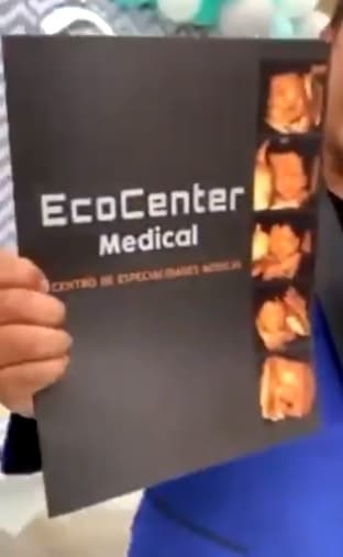 人夫也秀出妻子的超音波資料，並在派對上公布她與小王的偷情影片。（翻攝自推特quimdomenech）