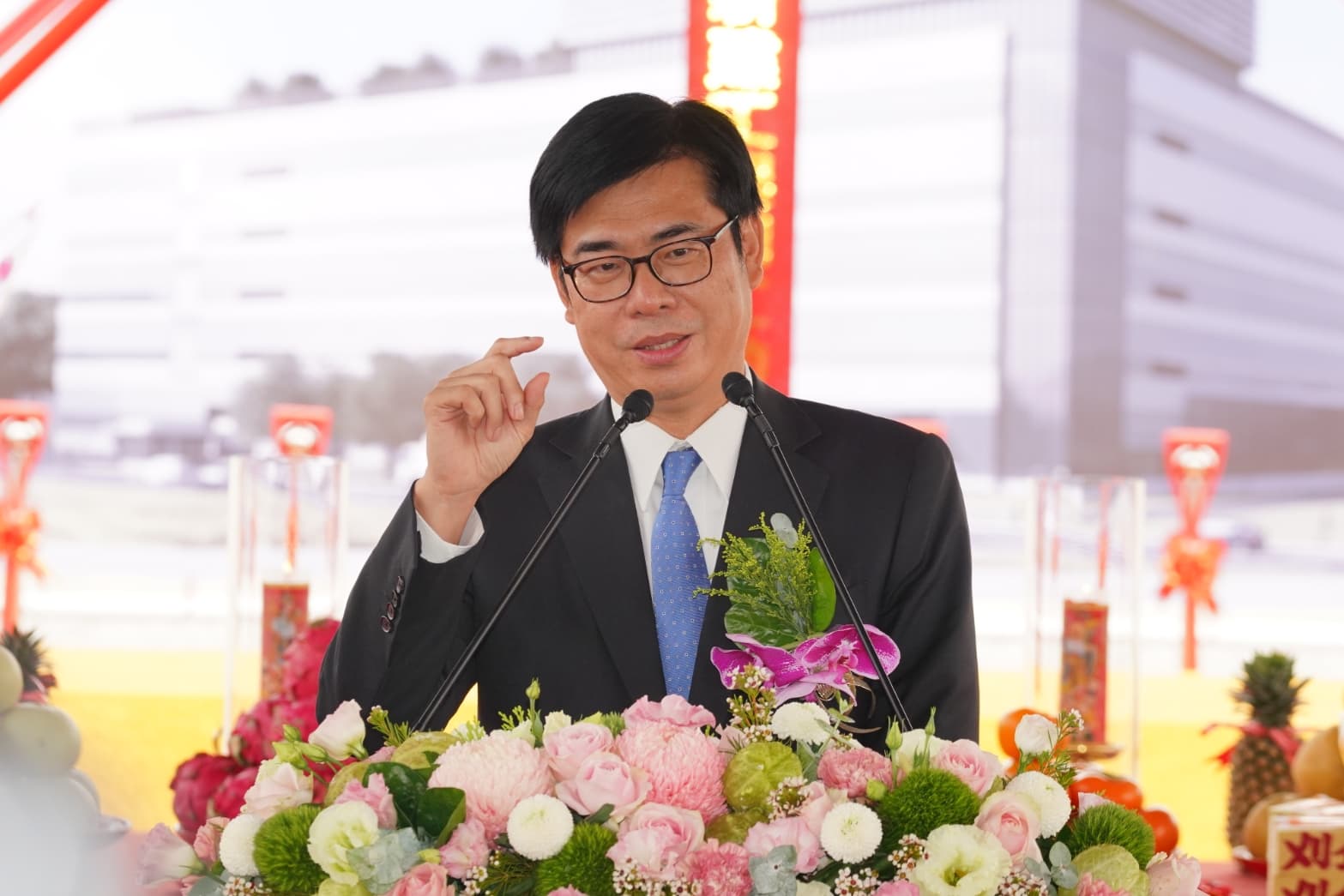 高雄市長陳其邁希望陳泰銘能持續加碼投資高雄。