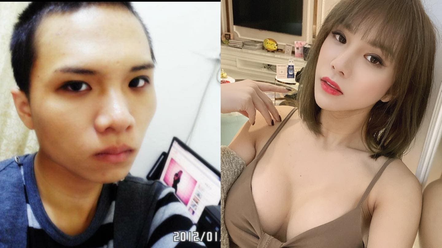 小A辣男兒身與女兒身對照組。（翻攝自小A辣臉書）
