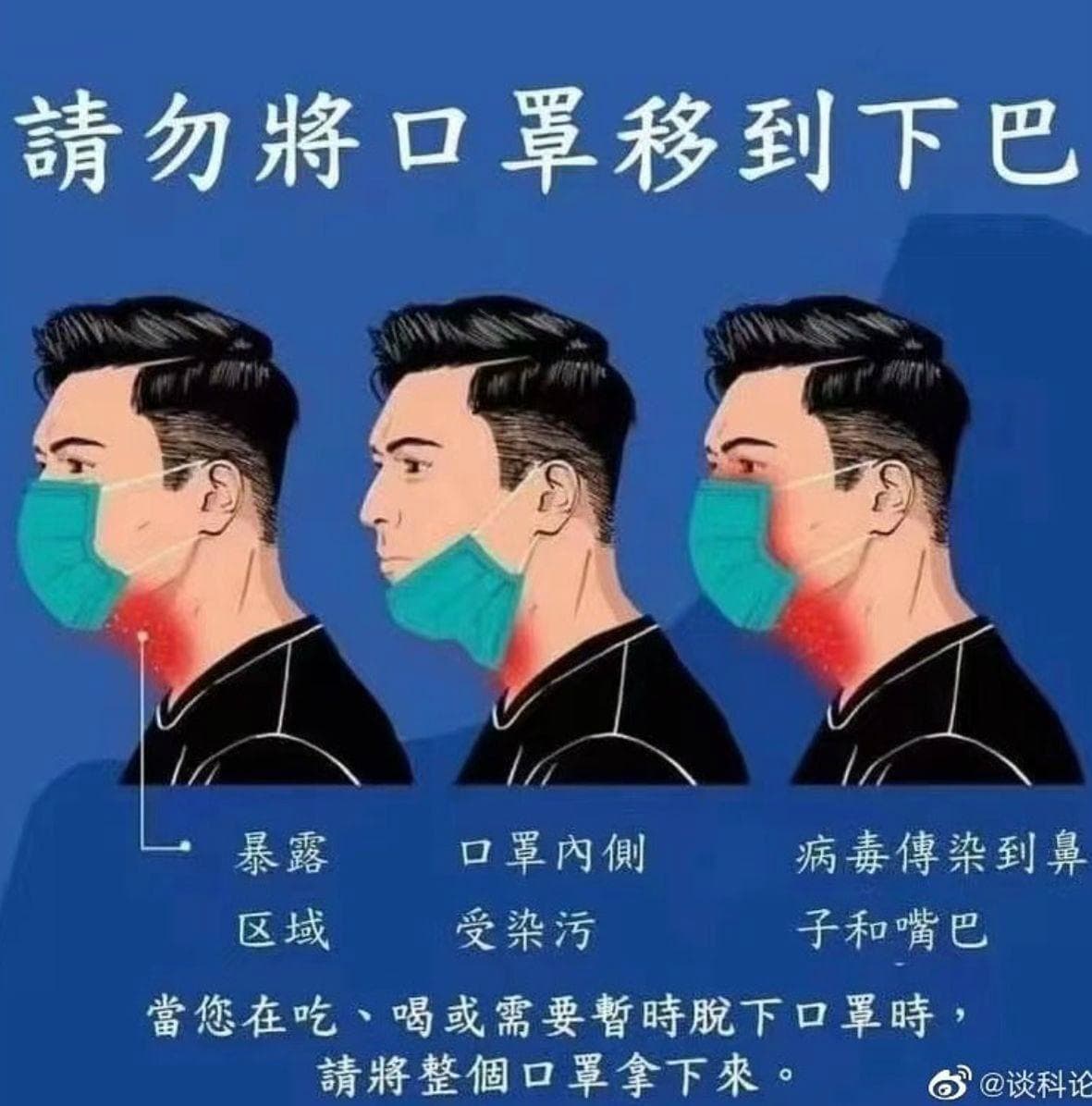 口罩移到下巴並非正確的防疫方式，這樣做可能導致口罩受到污染，增加染疫風險。（翻攝自舒淇IG）