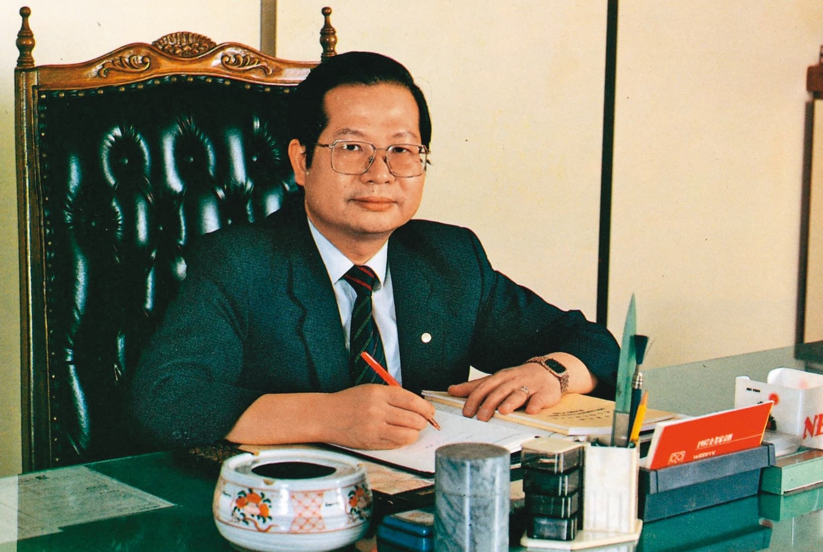 陳勝宏曾是貿易商，1982年出任陽明山信用合作社理事主席。（陳勝宏提供）