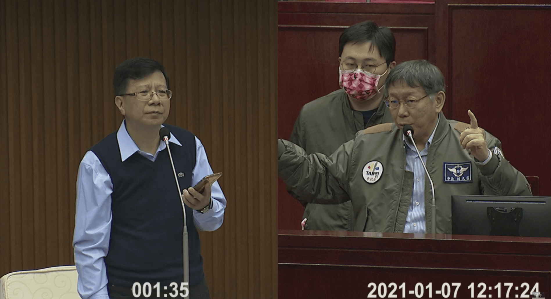 台北市議員潘懷宗今天在台北市議會質詢。（翻攝自台北市議會雲端議事影音）