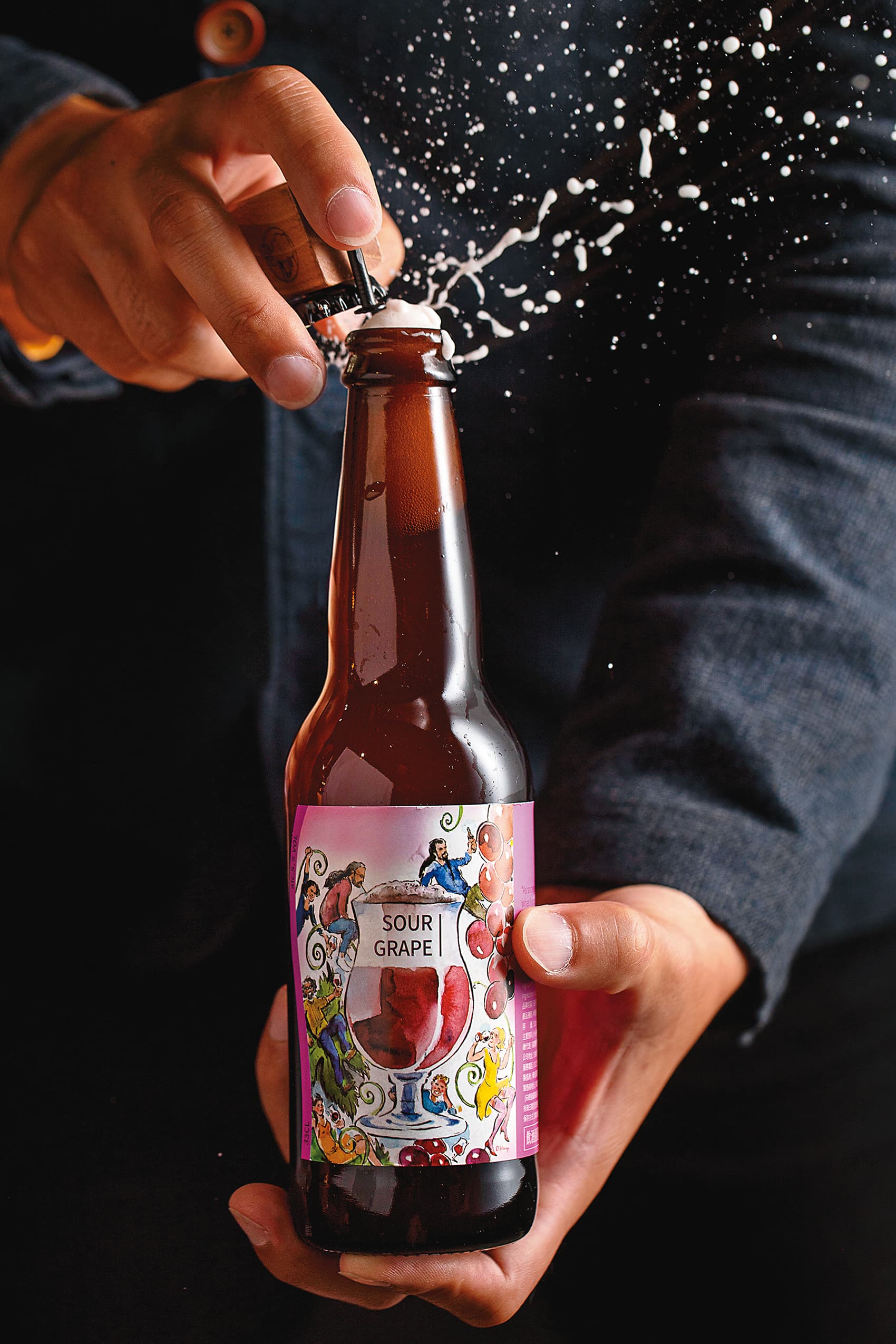 使用法國希拉（Syrah）紅葡萄酒品種釀造的「忌妒」是一款獨特的酸啤酒。（230元／瓶）