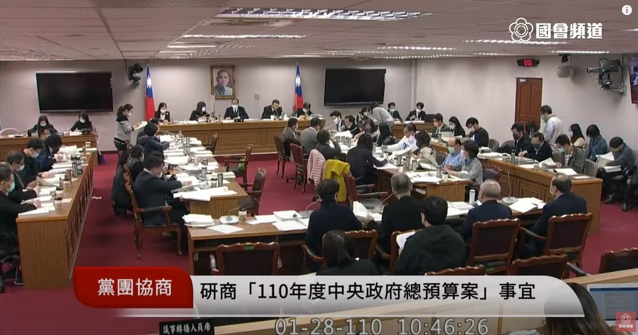 林奕華在會中主動表示，不堅持刪除陳時中特別費。（翻攝自國會頻道YouTube頻道）