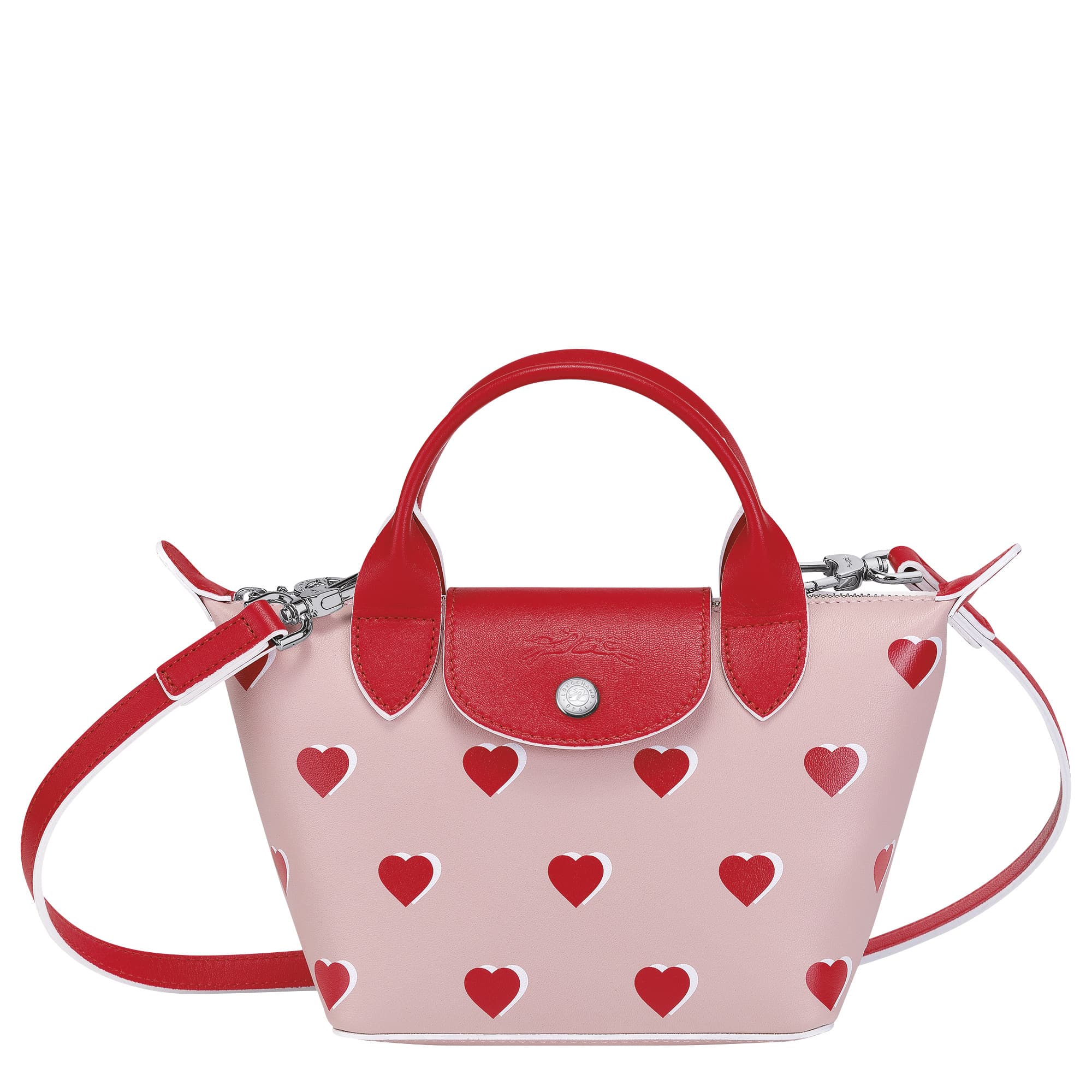 Le Pliage情人節限定系列手提包 (迷你尺寸)。NT$17,400。（LONGCHAMP提供）