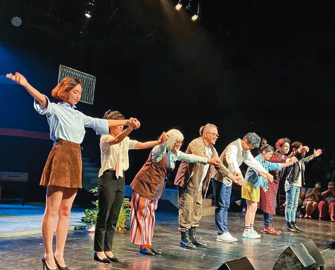 劉樸（左）曾參與「全民大劇團」演出，剛好陳大天過去也有不少劇場作品，小倆口可以互相切磋。（翻攝自劉樸IG）