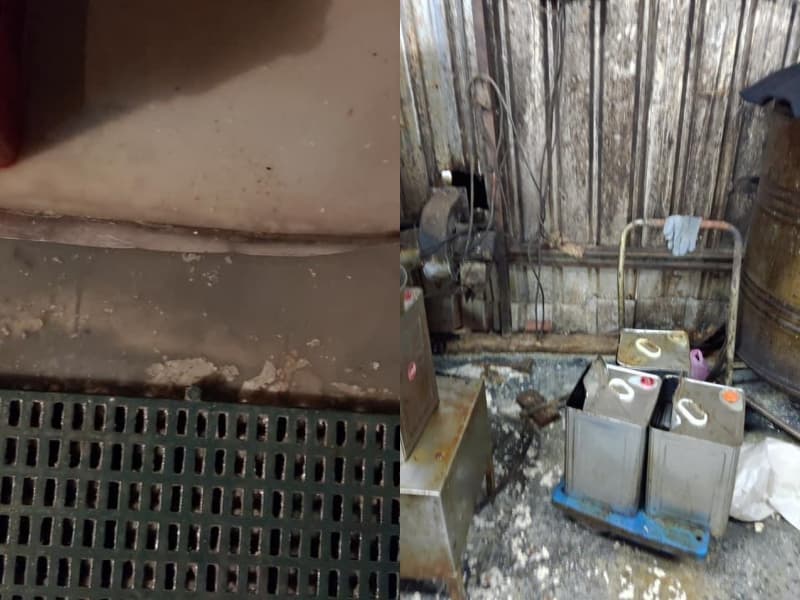 工廠的廢料疑似直接排入大水溝,恐造成環境汙染。(翻攝自爆廢公社)