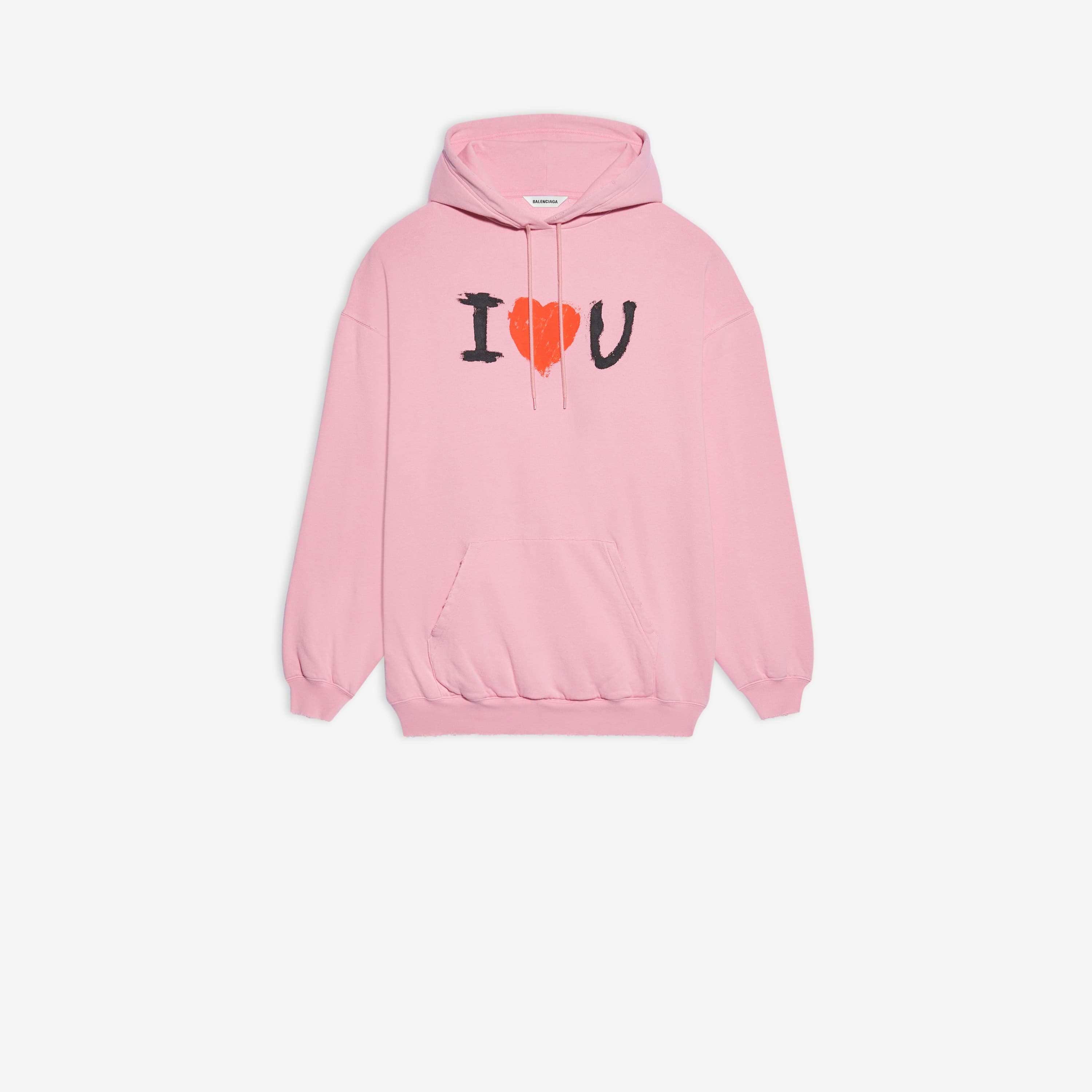 粉色I Love You連帽衛衣。NT$32,500。（BALENCIAGA提供）
