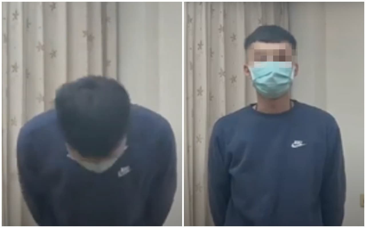 涉嫌虐狗的游姓男子拍影片鞠躬致歉。（翻攝自「我要當流浪動物義工救援團隊」臉書）
