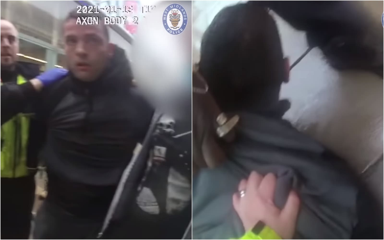 巴特勒襲警試圖逃跑，立刻遭警方制伏。（翻攝自West Midlands Police YouTube）