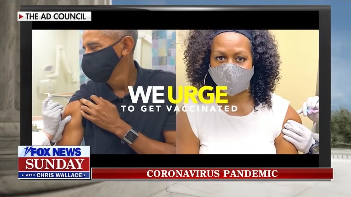 包含歐巴馬在內的4名美國前總統日前公開接種疫苗。（翻攝自Fox News YouTube）
