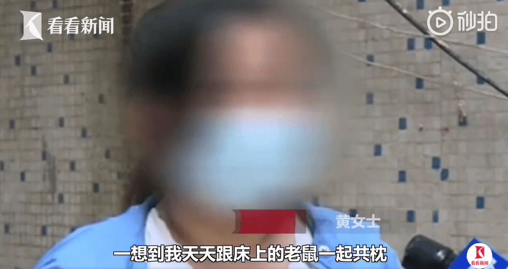 黃女氣憤表示，一家人竟每天與死老鼠同床共枕。（圖翻攝自《看看新聞》）