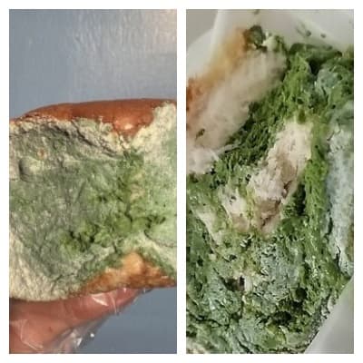 奶酪包的實物圖比介紹圖更像發霉，讓網友表示「發霉了也可以照常出貨」「要怎麼區分發霉？」（翻攝自淘寶）