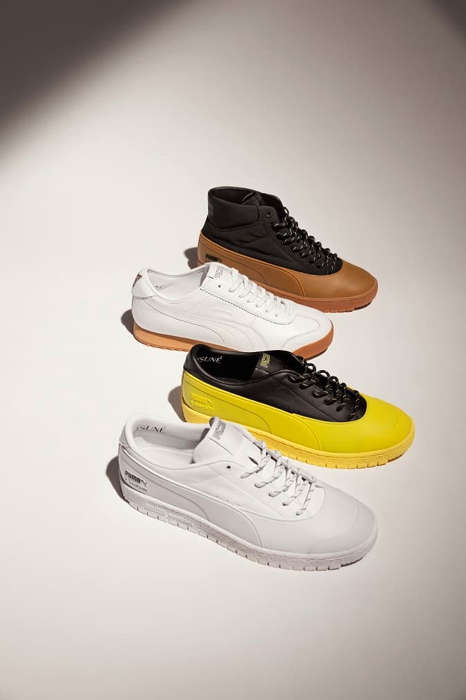 （由上到下）Ralph Sampson 70 Mid Rubber Kitsune NT$5,180、Roma KITSUNE NT$4,180、Ralph Sampson 70 Rubber Kitsune NT$4,480、Ralph Sampson 70 Rubber Kitsune NT$4,480。（PUMA提供）