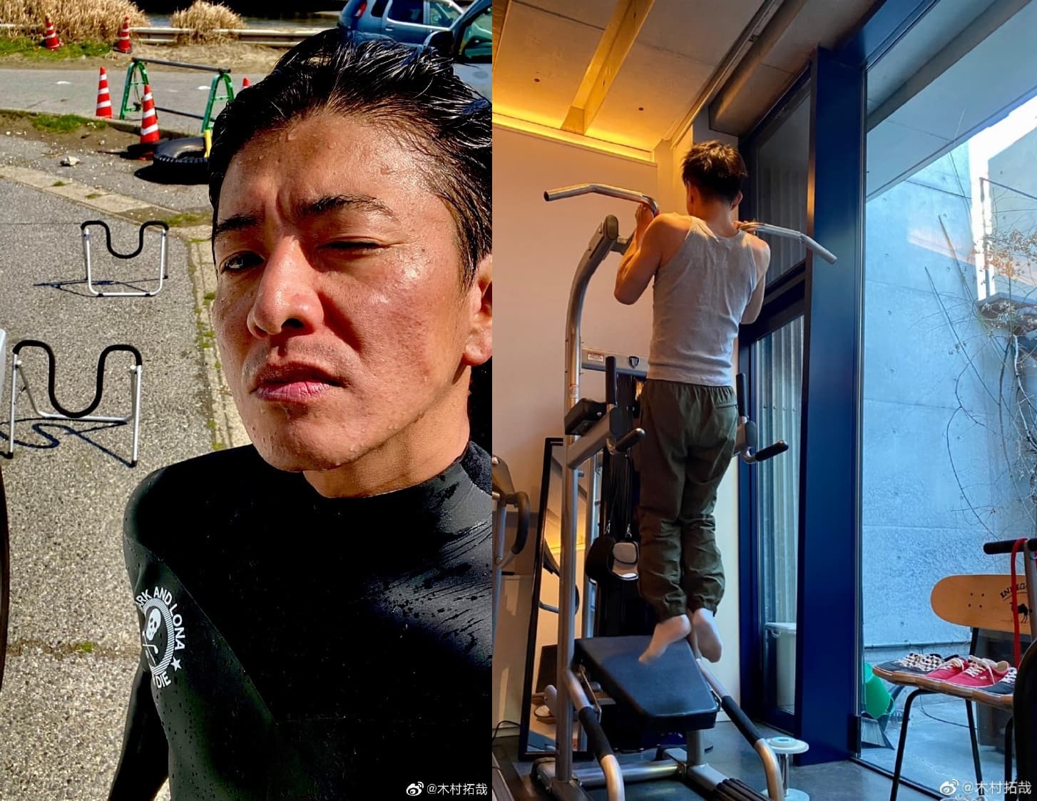 48歲的木村拓哉仍熱愛健身、衝浪等運動。（翻攝木村拓哉微博）