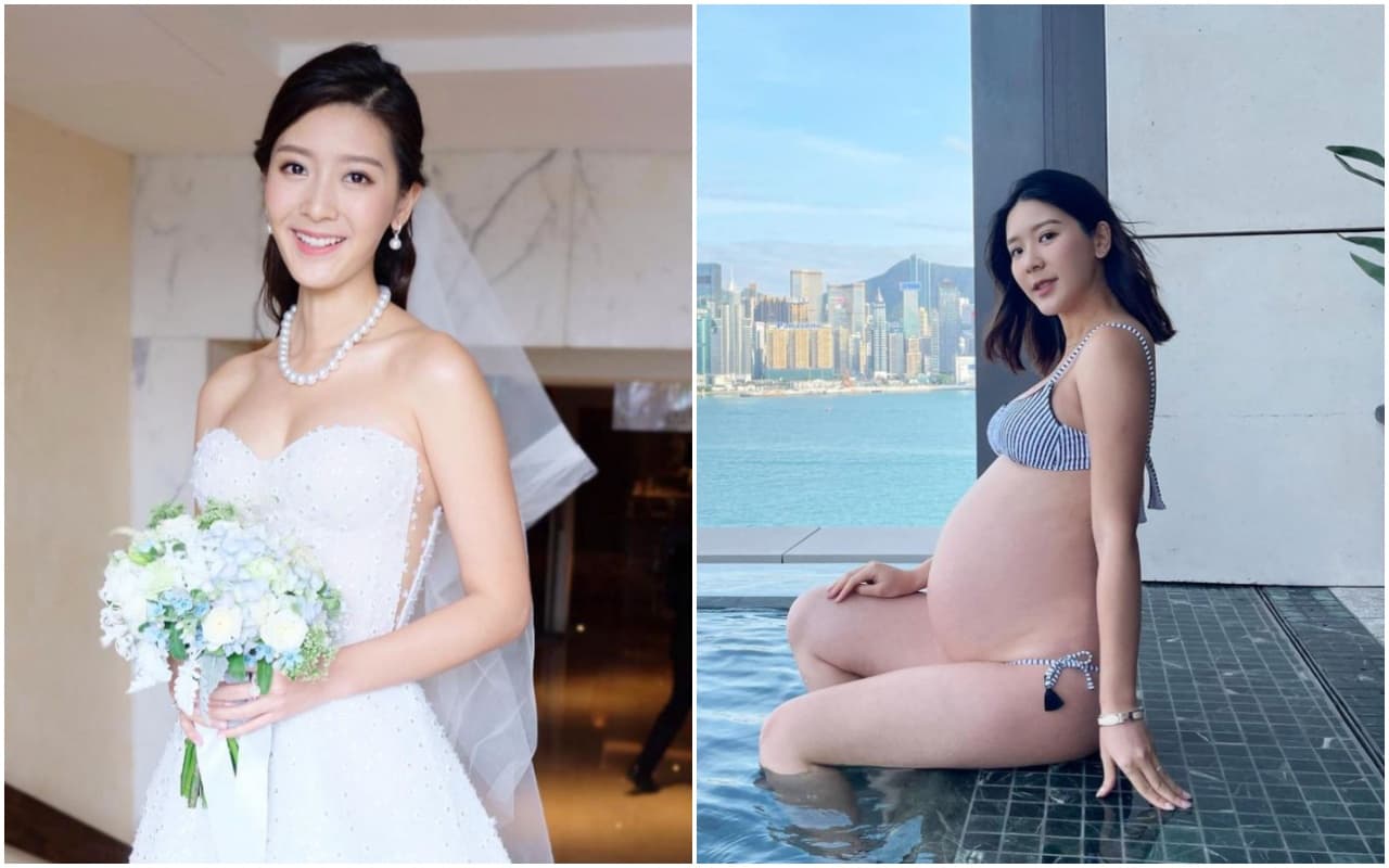 余香凝貼出超大孕肚照，有網友猜測是「三胞胎」。（翻攝自余香凝IG）