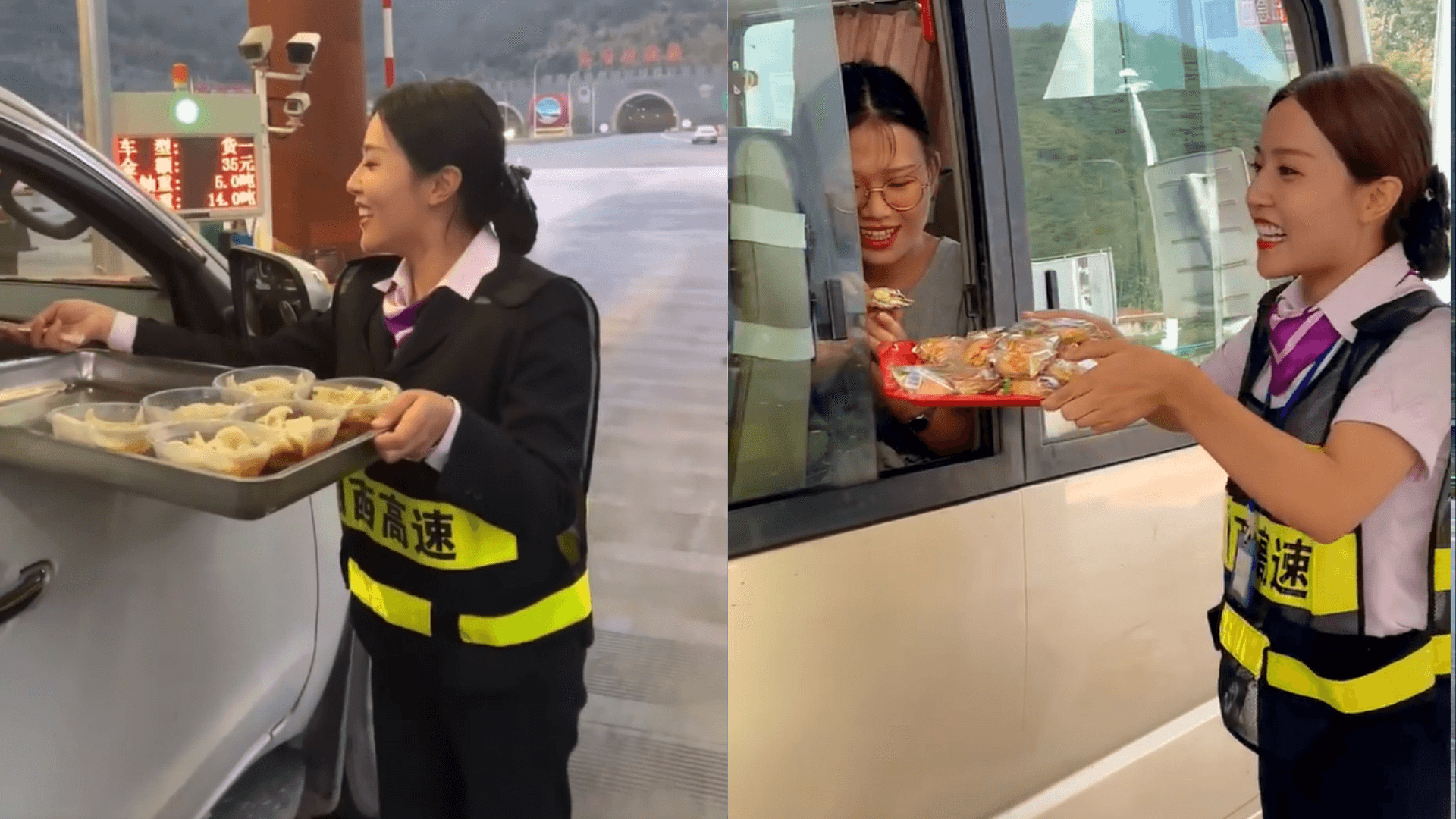 彭莉琴會準備各種零食，讓駕駛直呼超有人情味。（翻攝自彭莉琴微博）