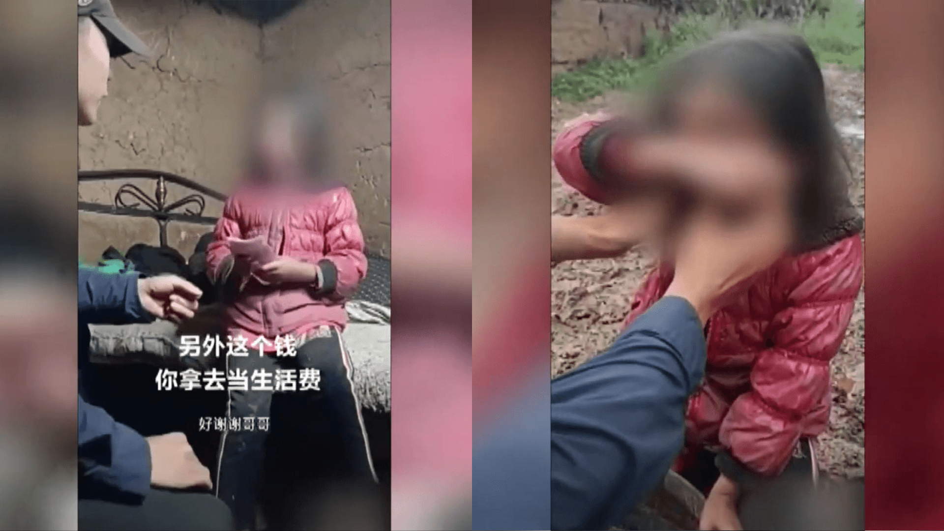 韓文團隊影片中，阿佳多次哭泣讓觀眾心疼。（翻攝自央視）