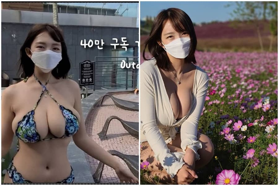 防疫「長輩圖」正妹身材姣好，引發關注。（翻攝自IG velvet_tube IG）