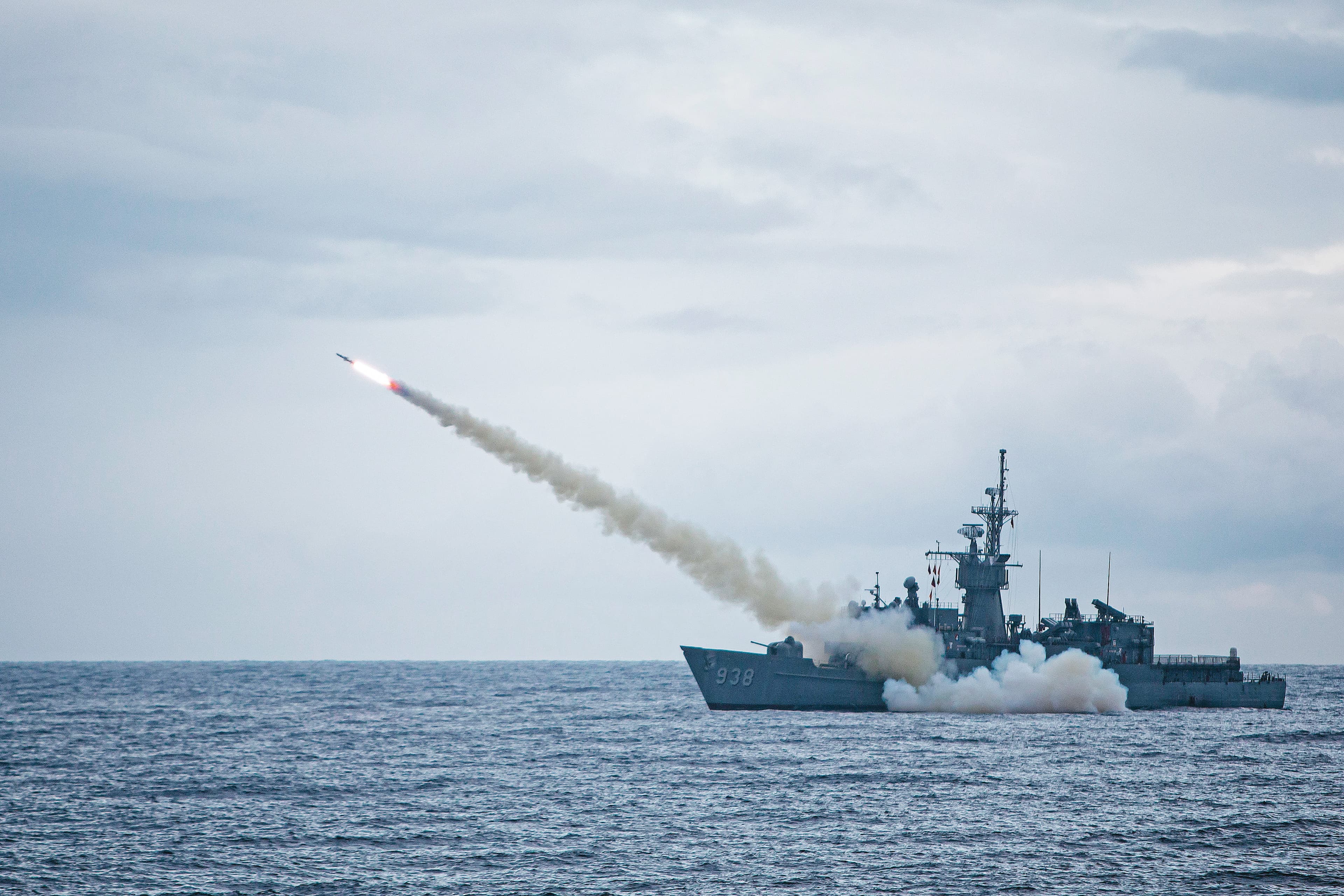海軍船艦的飛彈防禦能力，也是此次兵推中的重要戰力。（國防部提供）