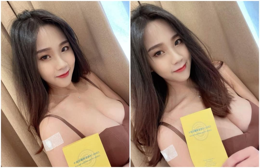 網紅Q塔貼出自己接種疫苗的照片，性感穿著讓網友都暴動了。（翻攝自Q塔IG）