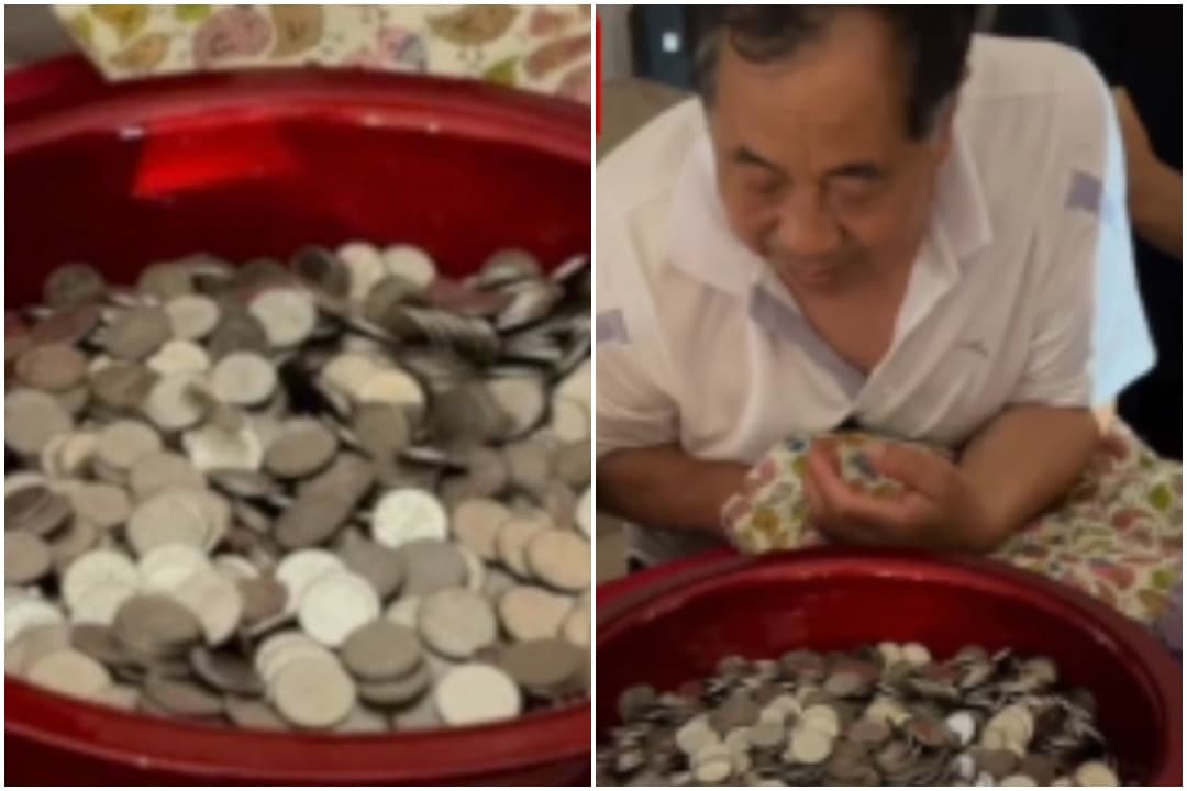 新郎結婚當天死黨對他惡作劇，包了3,000枚1元硬幣，收禮人員看到都傻眼了。（翻攝自網易新聞）