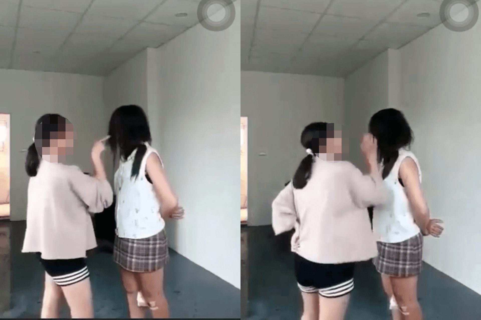 施暴許姓少女5分鐘內，掌摑蕭女超過30下。（翻攝自臉書）