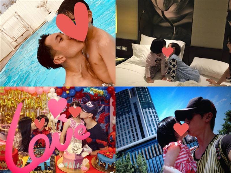 小孩出生更是親，不過女兒長大了，現在吳尊透露，親的是女兒額頭。（翻攝自吳尊微博）