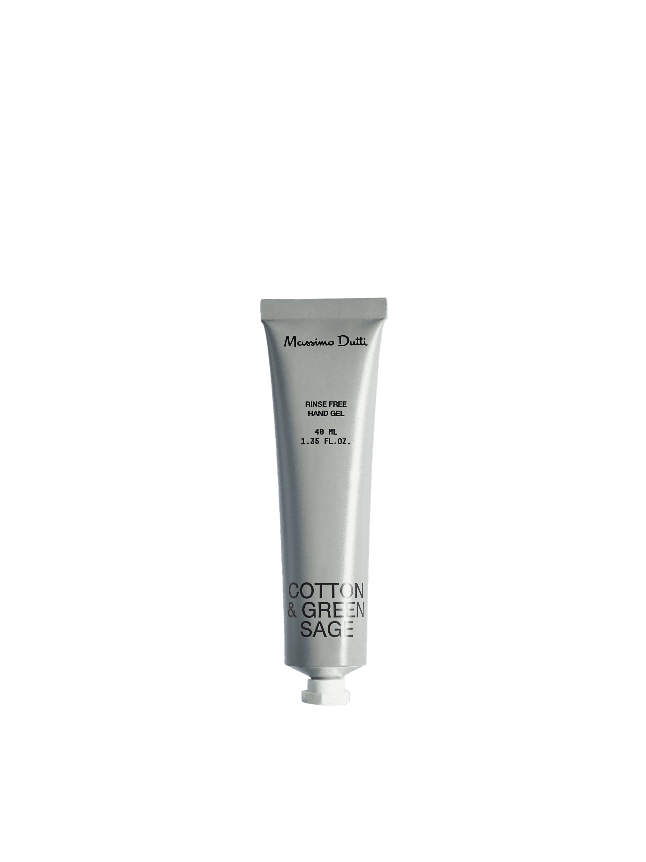 金屬管身白色瓶蓋乾洗手40ml NT$390 Massimo Dutti。（Massimo Dutti提供）