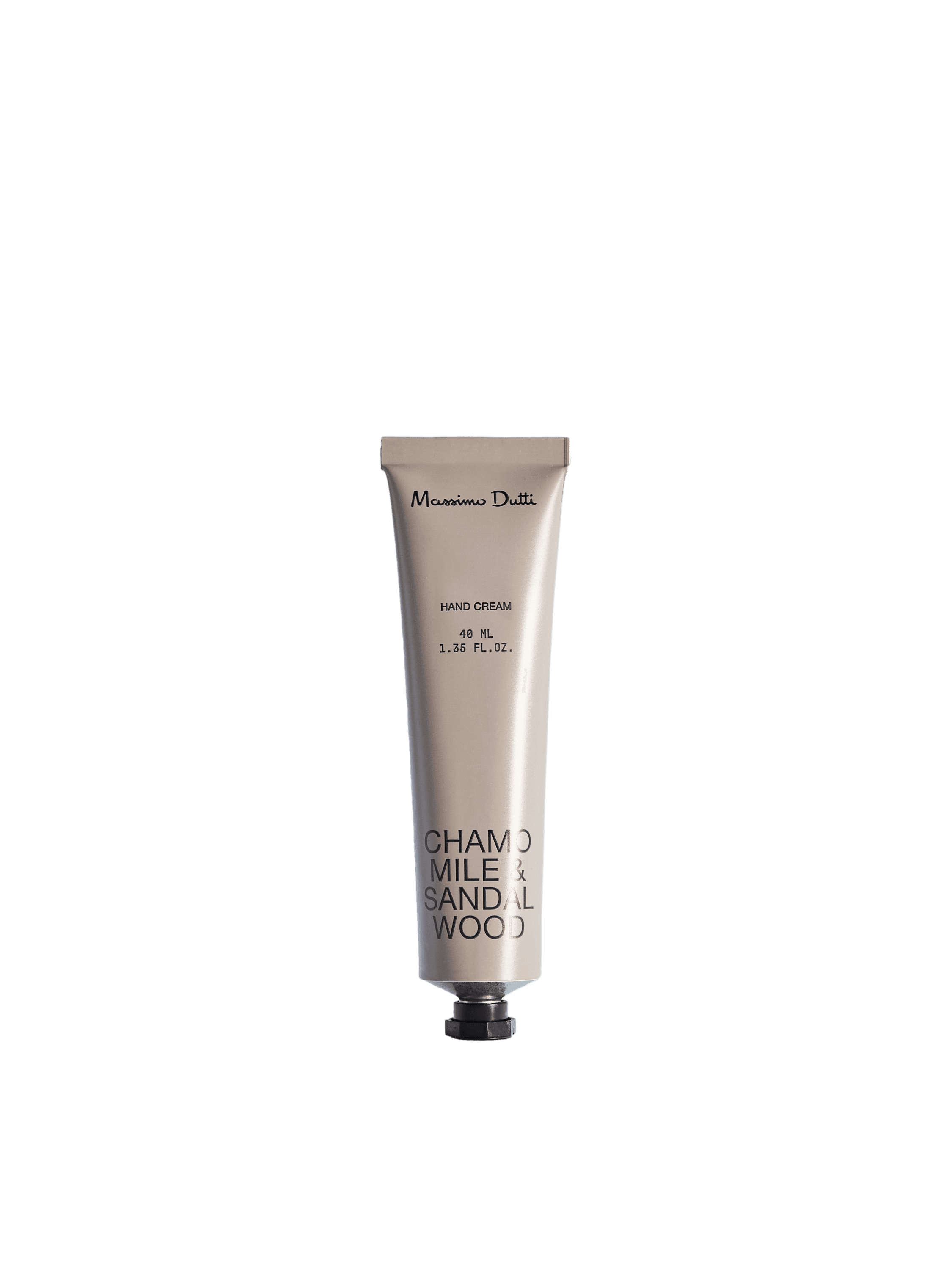 金屬管身黑色瓶蓋護手霜40ml NT$390 Massimo Dutti。（Massimo Dutti提供）