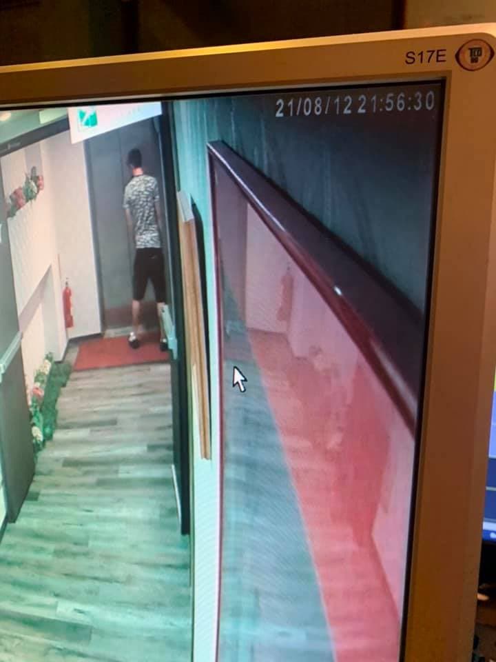 竊賊行竊的監視器截圖畫面。（當事人授權提供）