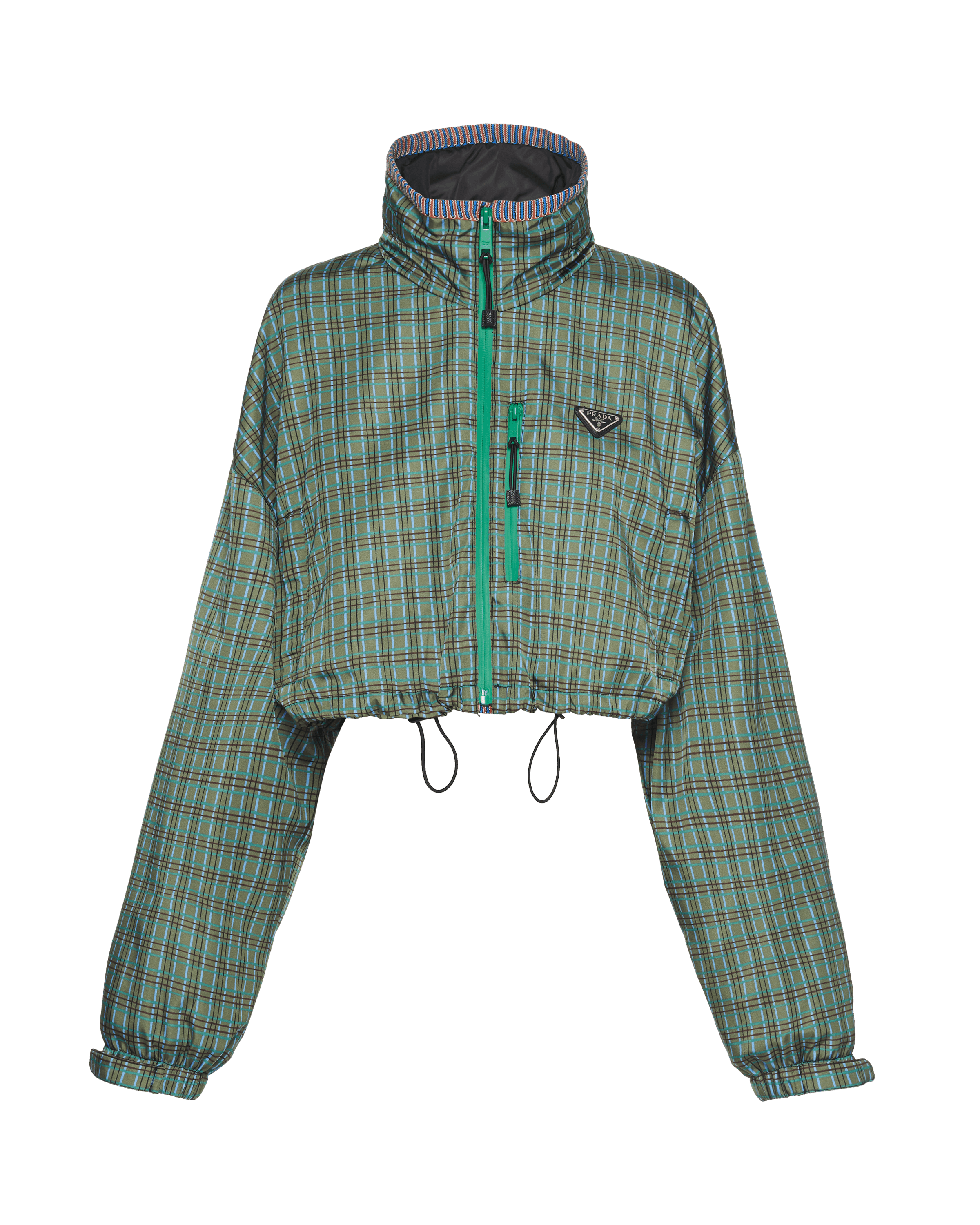 PRADA格紋再生尼龍夾克。NT82,000（PRADA提供）