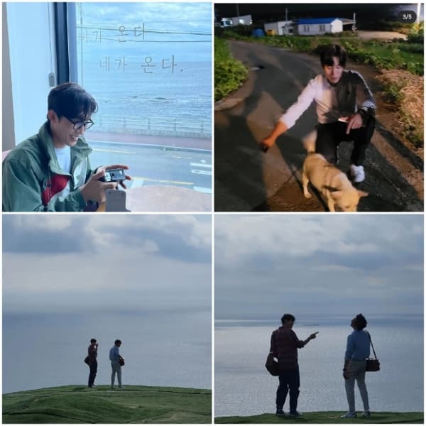 李相二昨（18日）貼出花絮照片紀念《海岸村恰恰恰》，裡面還能看到他與金宣虎的合照。（翻攝李相二IG）