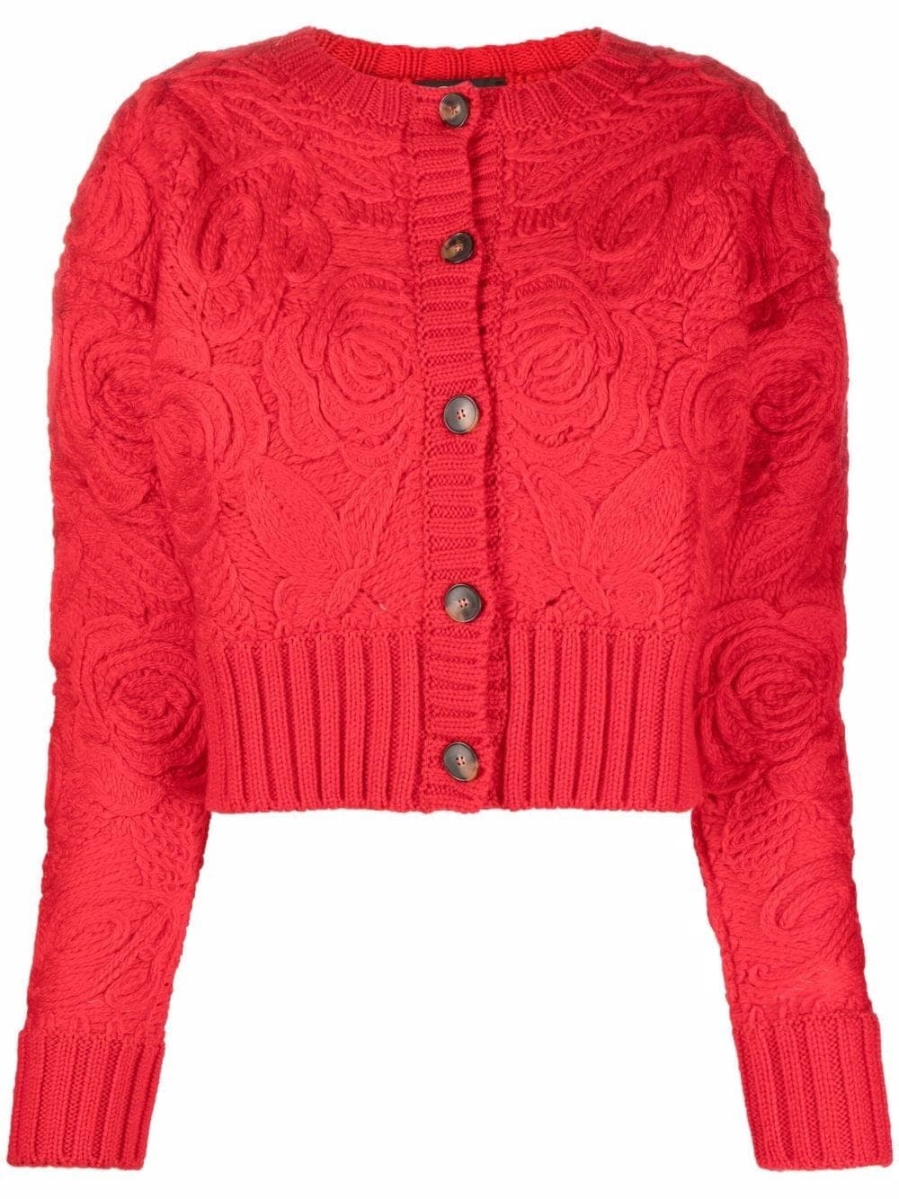 紅色短版針織外套 NT$70,800 Blumarine。（Blumarine提供）