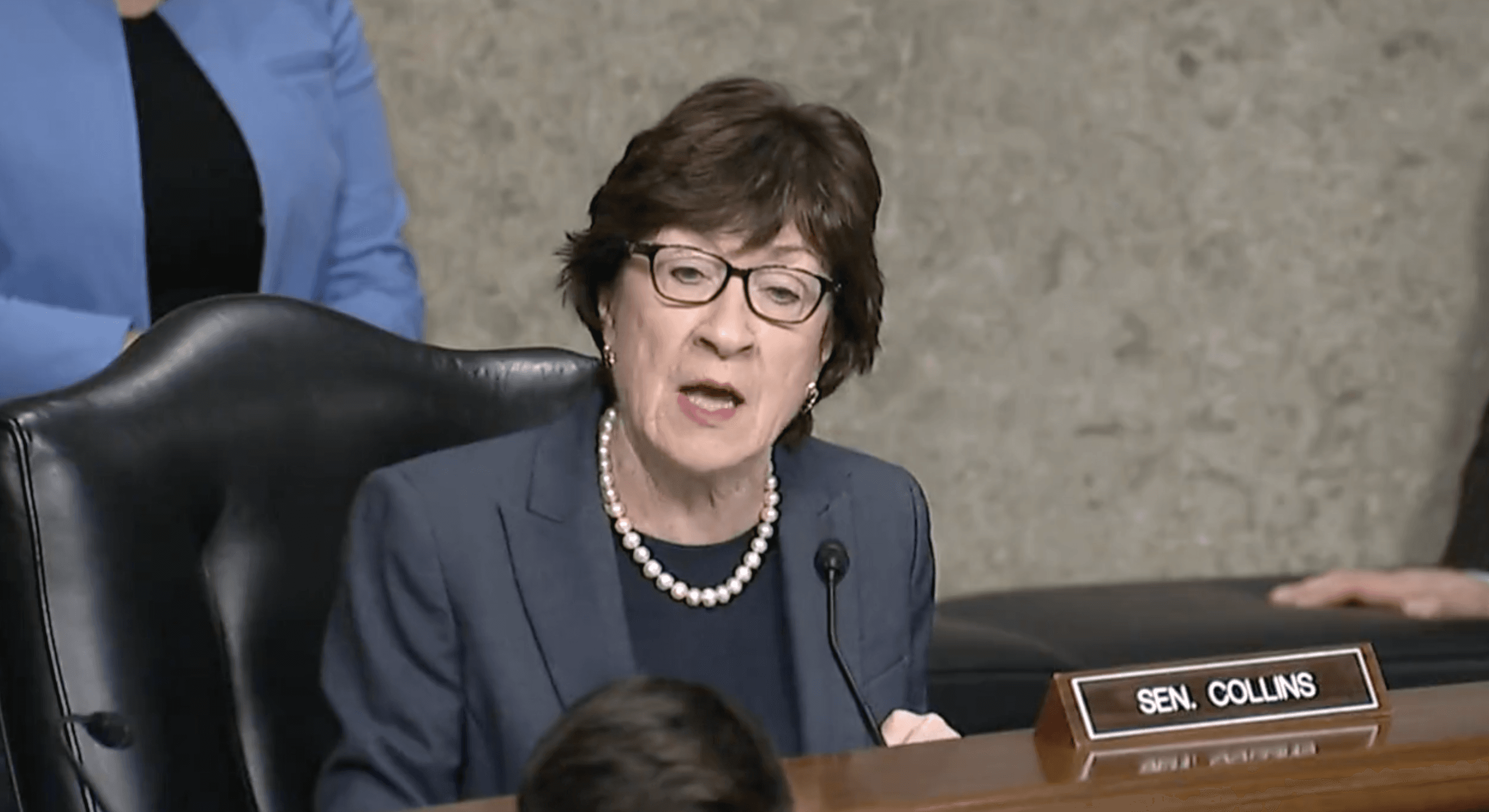 共和黨參議員蘇珊柯林斯接到梅根的電話深感意外。（翻攝SenatorCollins推特）