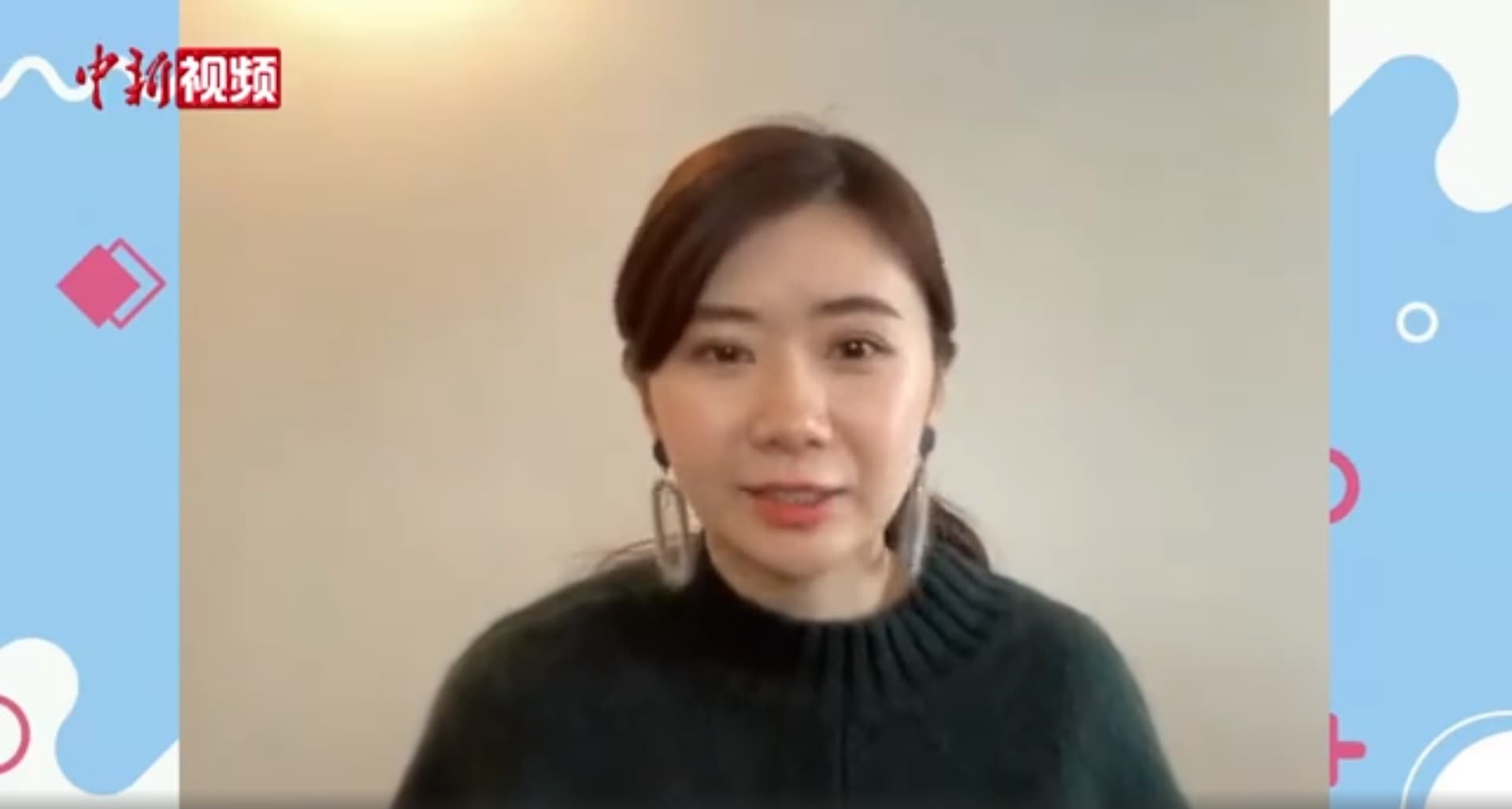 福原愛揭受《中國新聞社》訪問，覺得自己會受中國球迷喜愛是因為東北腔。（翻攝中新視頻）