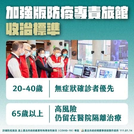 台北市啟動加強版防疫專責旅館，以避免醫院量能崩壞。（翻攝自黃珊珊臉書）