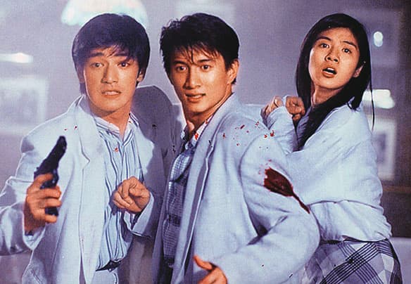 楊采妮（右起）當年曾分別和小天王吳奇隆、金城武傳過緋聞，3人也合作過電影《逃學戰警》。