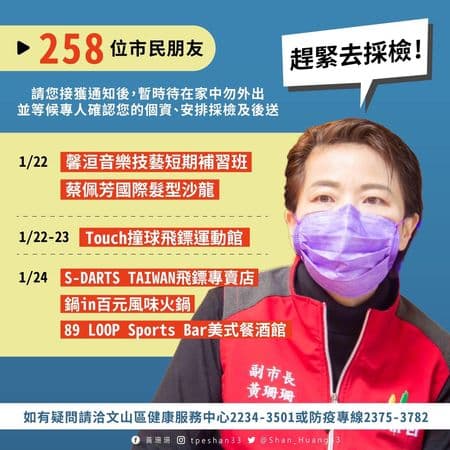 黃珊珊公布6處足跡。（翻攝自黃珊珊臉書）