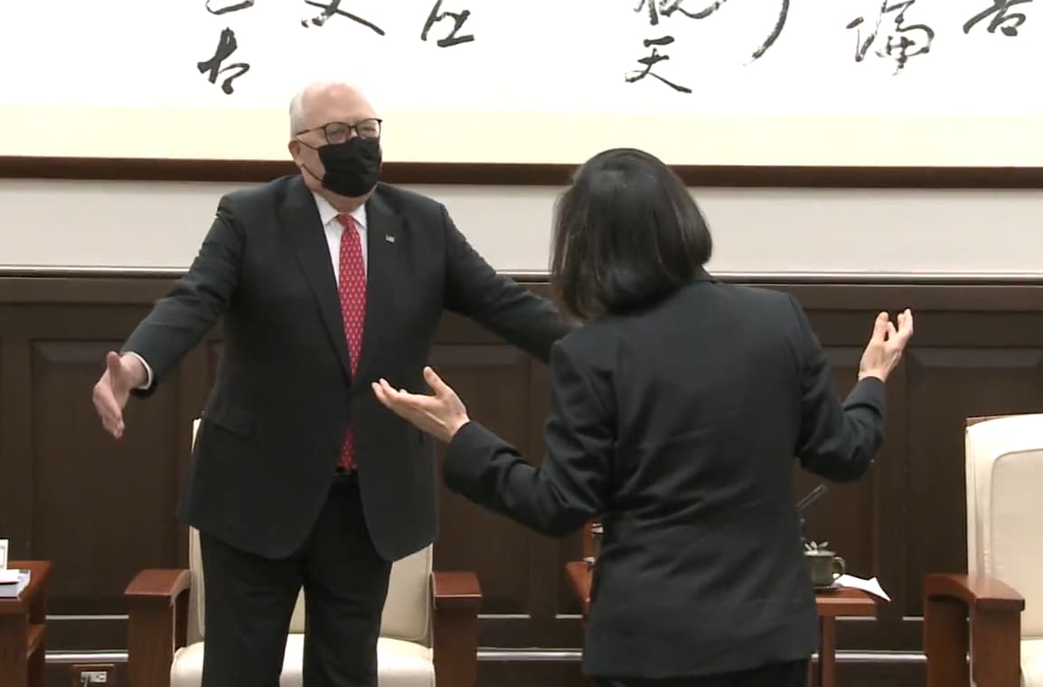 總統蔡英文接見「傳統基金會」創辦人佛訥。（翻攝自蔡英文臉書）