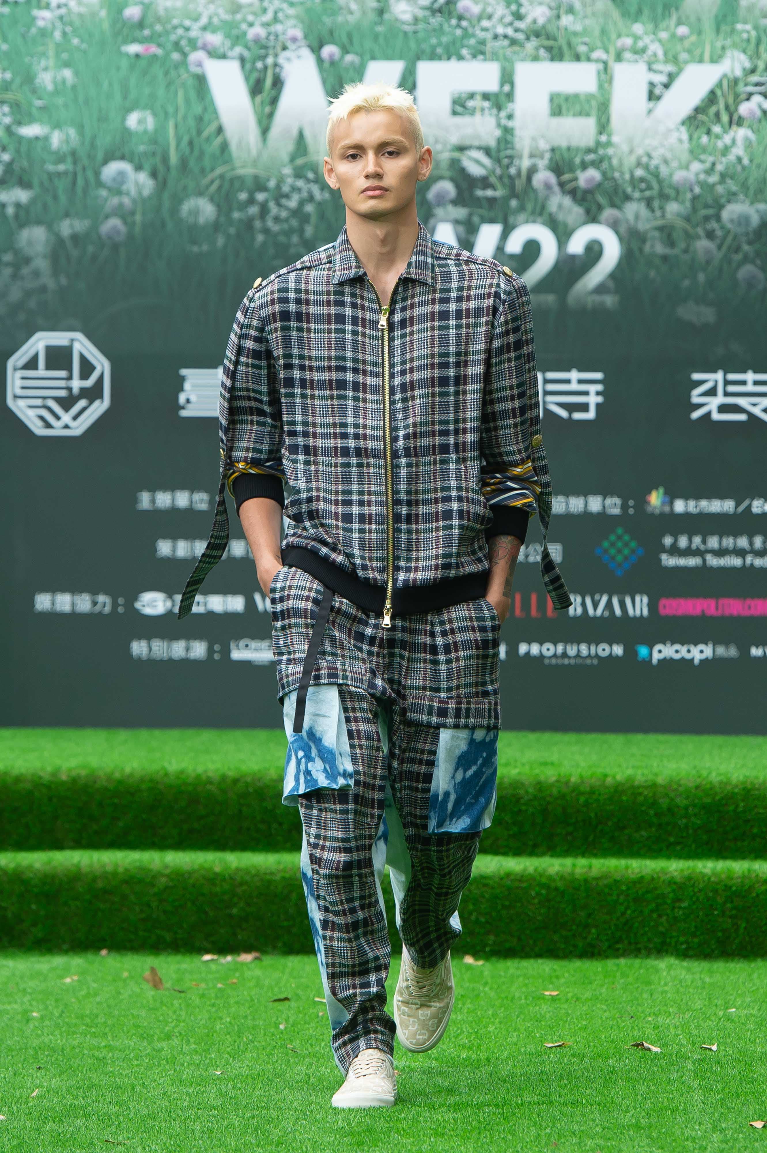 Daniel Wong將於臺北時裝週發表最新秋冬系列，格紋結合印花與水洗丹寧面料。（文化部提供）