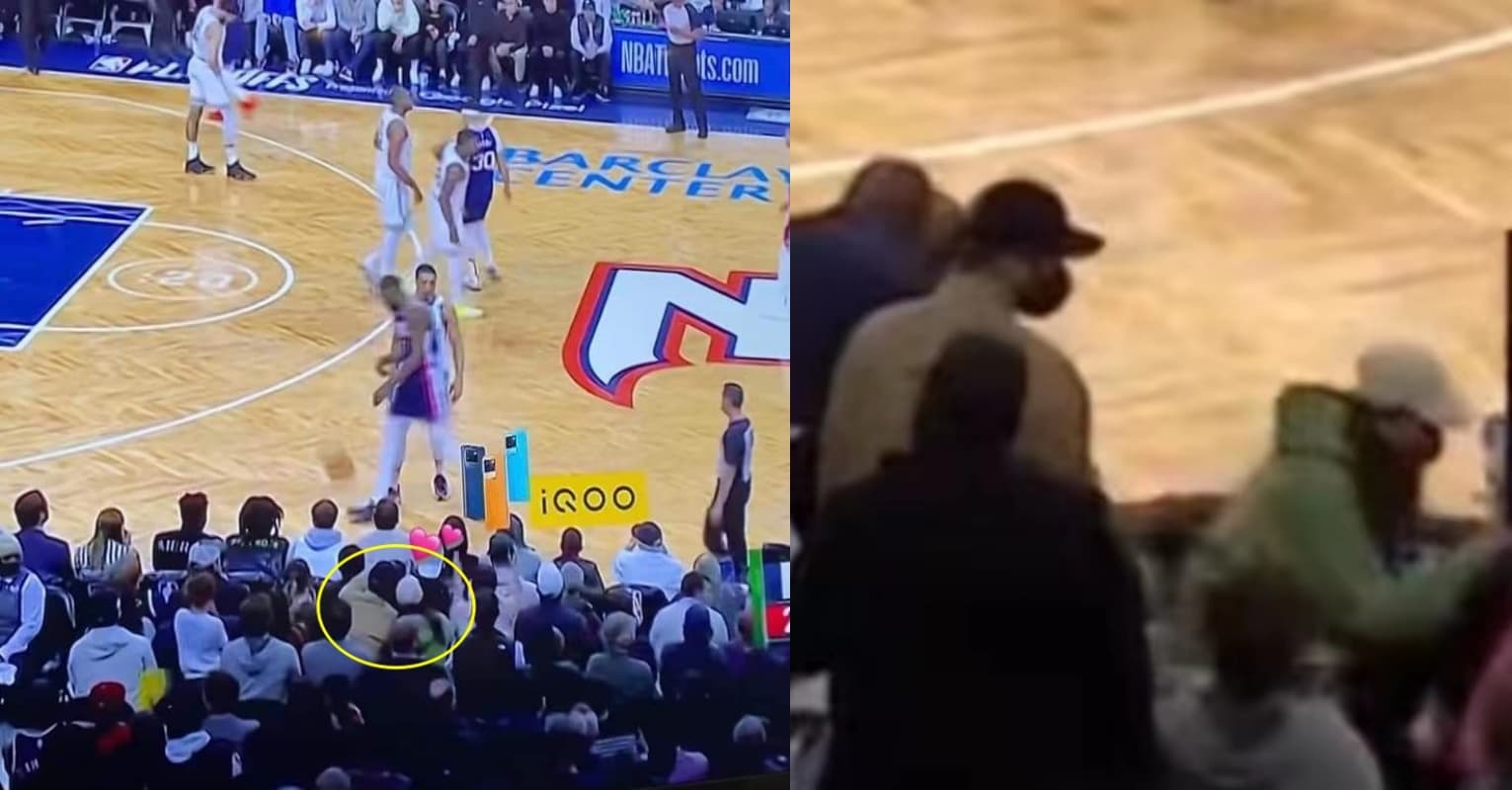 玄彬和孫藝真看NBA季後賽，穿著休閒的兩人被認出。（網路圖片）