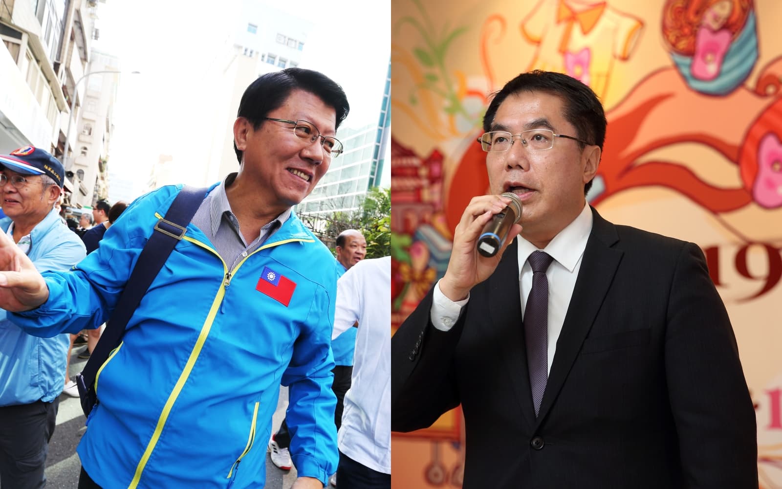 話題十足的國民黨市議員謝龍介（左）獲提名參選台南市長，對上挺過挺過線民風波獲得提名連任的現任市長黃偉哲（右）。（本刊資料照）