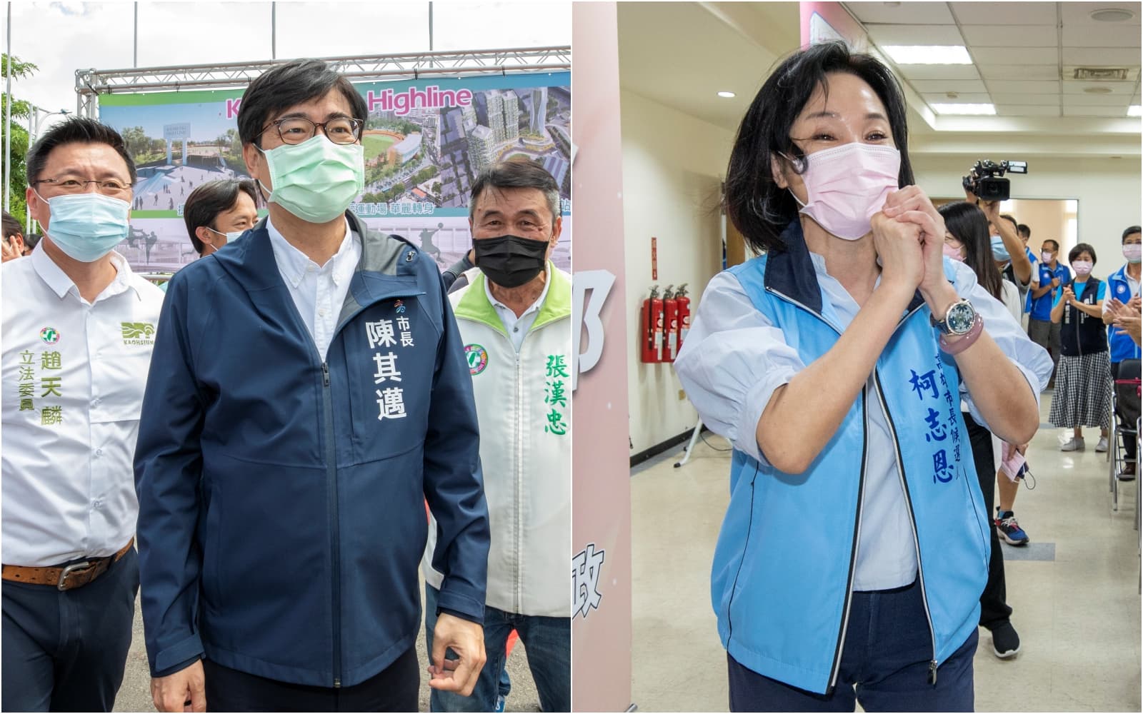 陳其邁（左）2年前補選上任，如今再戰連任，對上國民黨智庫執行長柯志恩（右）。（本刊資料照）